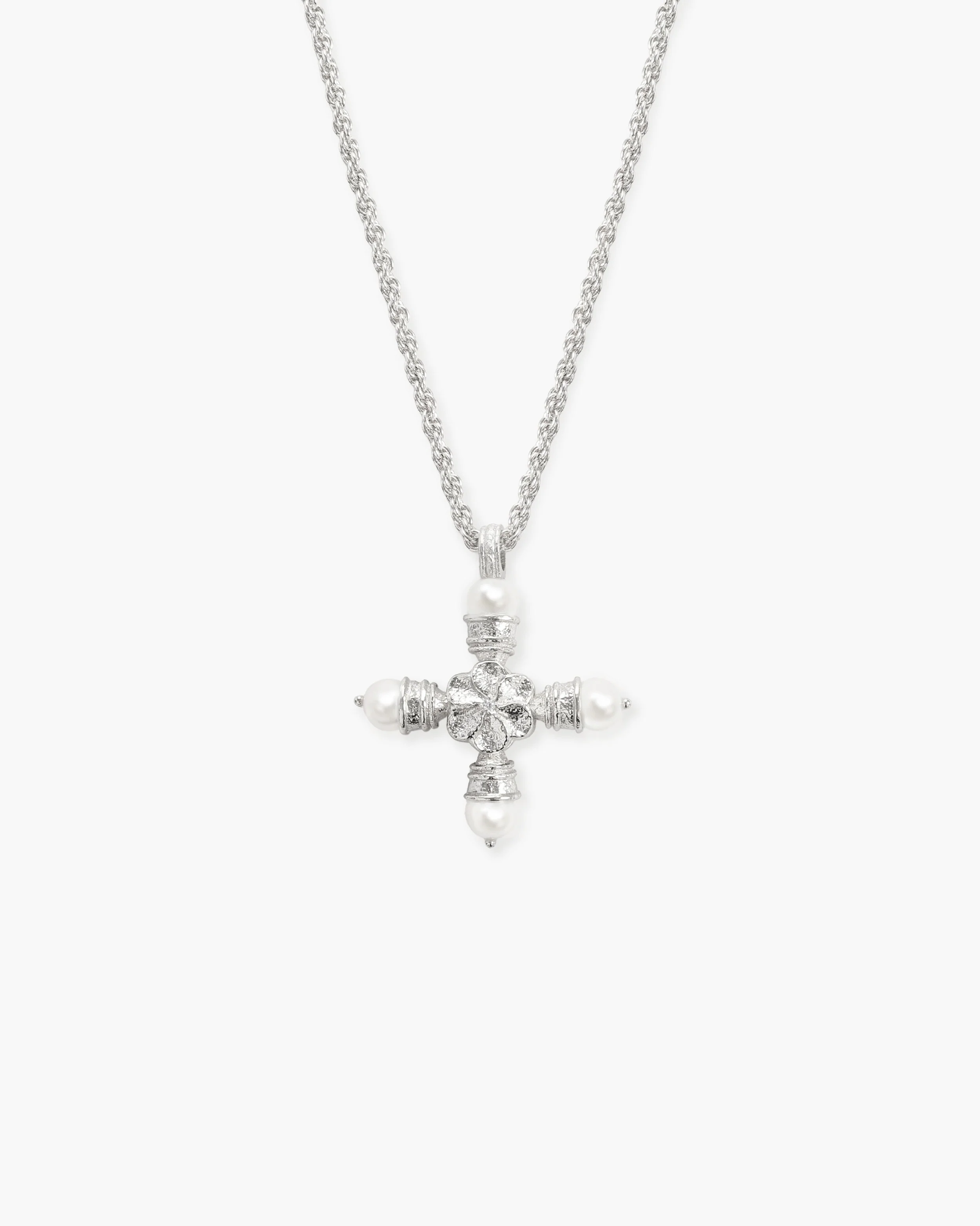 Florence Pearl Cross Necklace