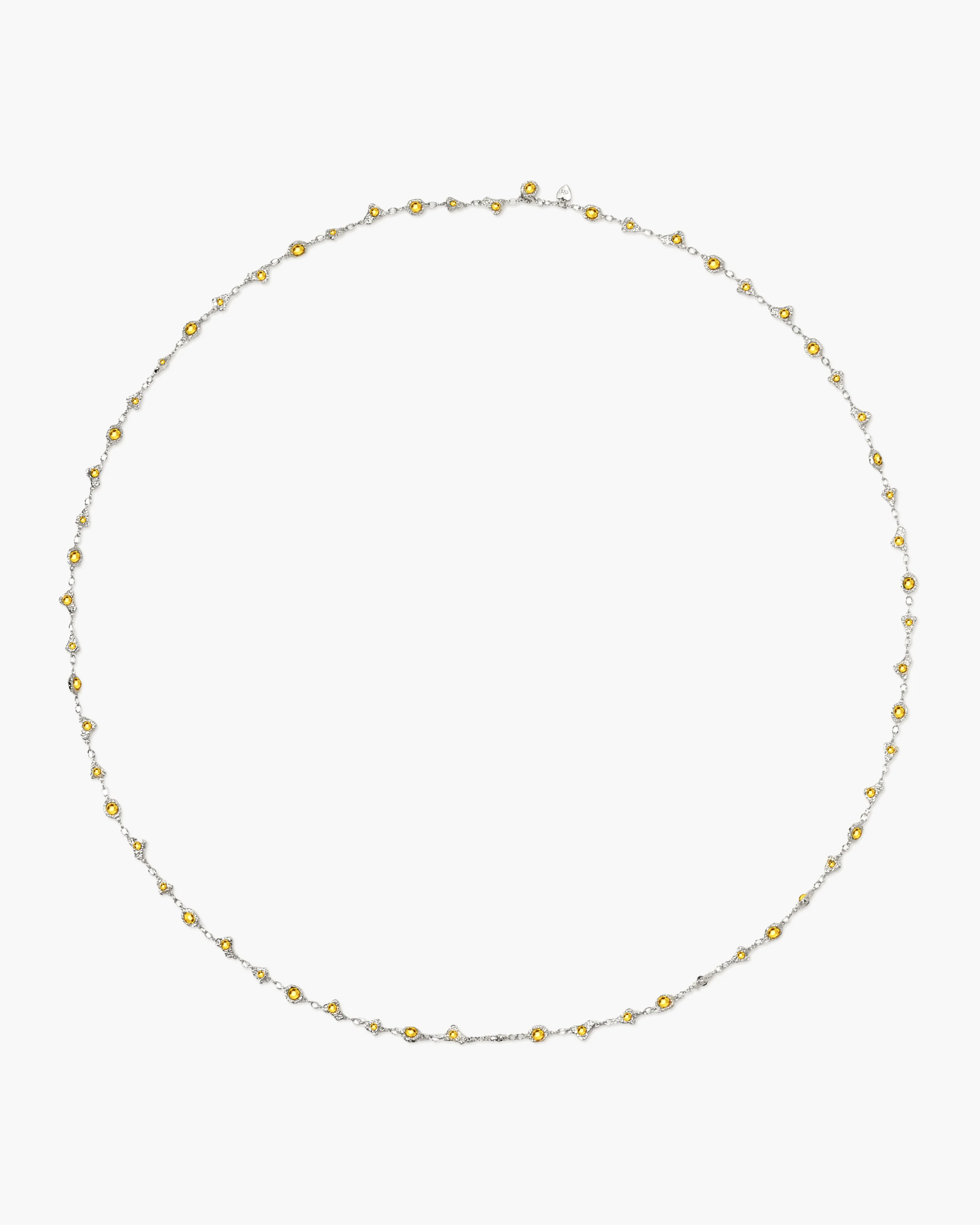Lemon Crystal Long Chain in Silver