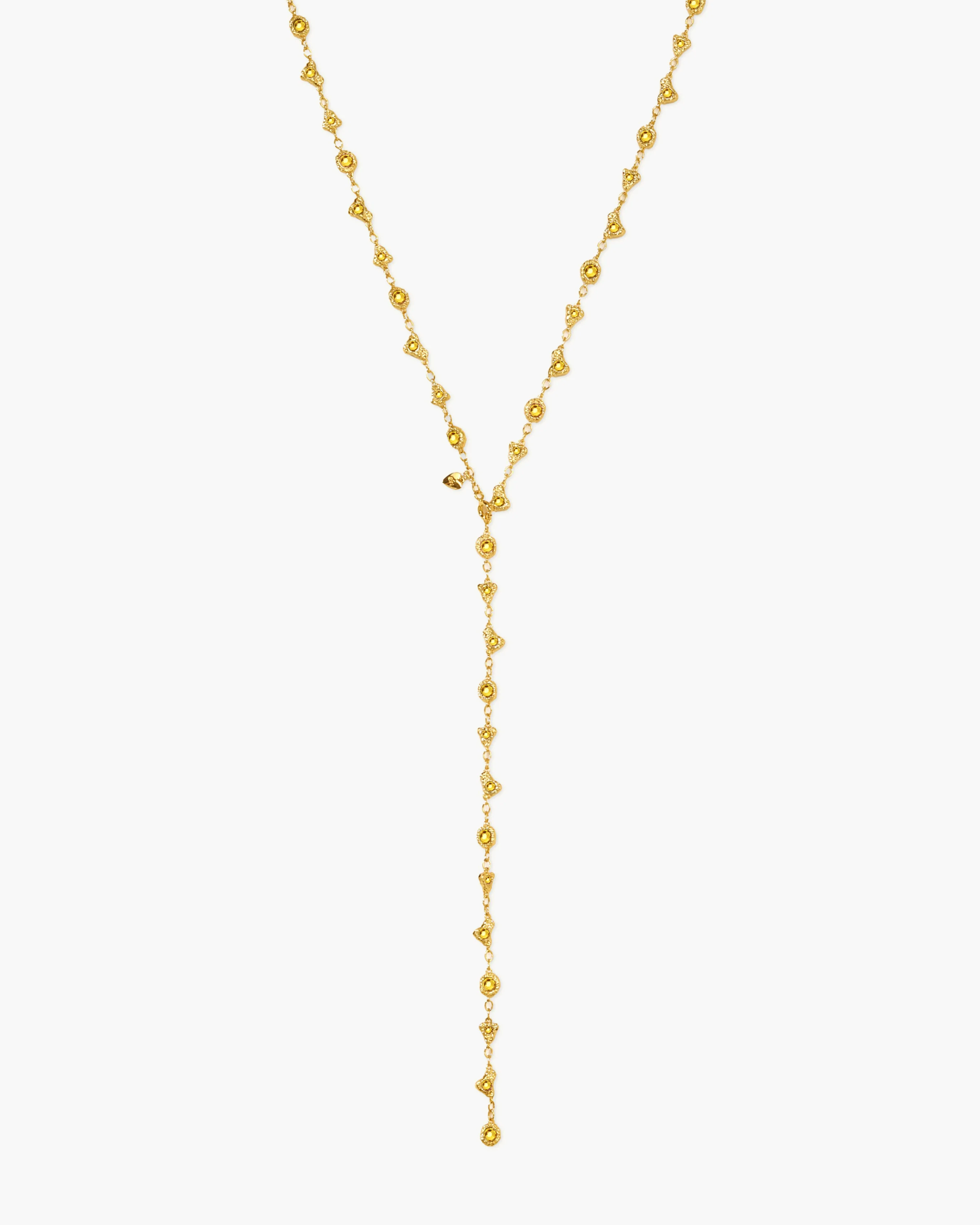 Lemon Crystal Long Chain in Silver