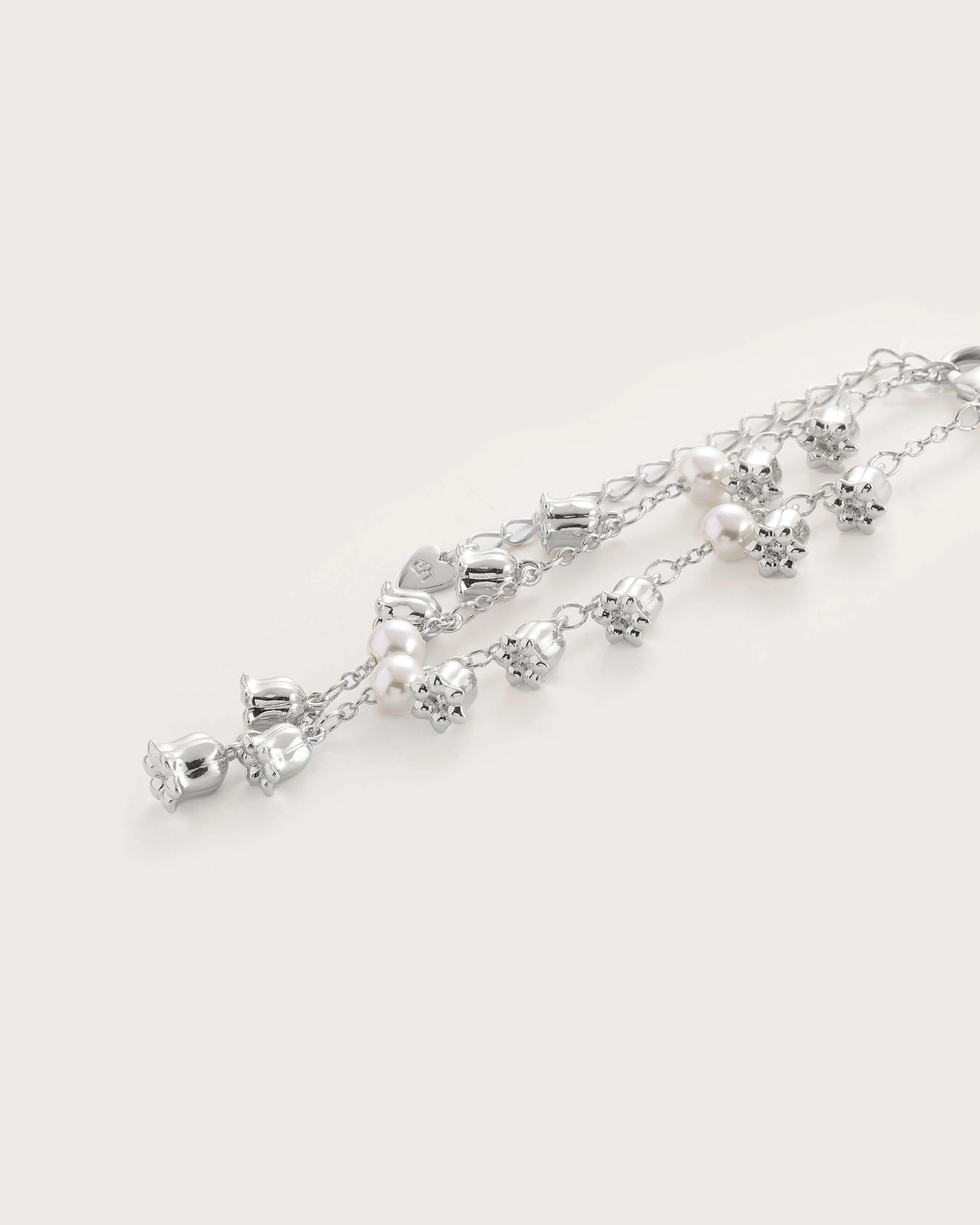 Lily of the Valley Pearl Bracelet in Silver