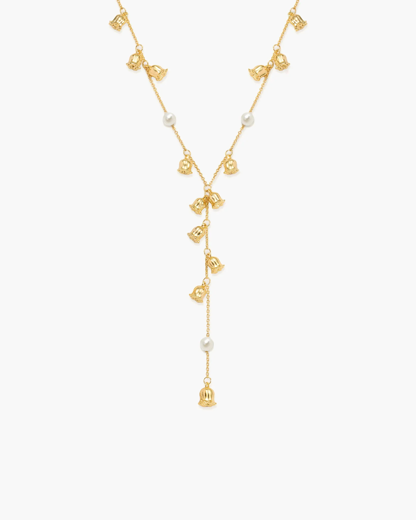 Lily of the Valley Pearl Lariat Necklace