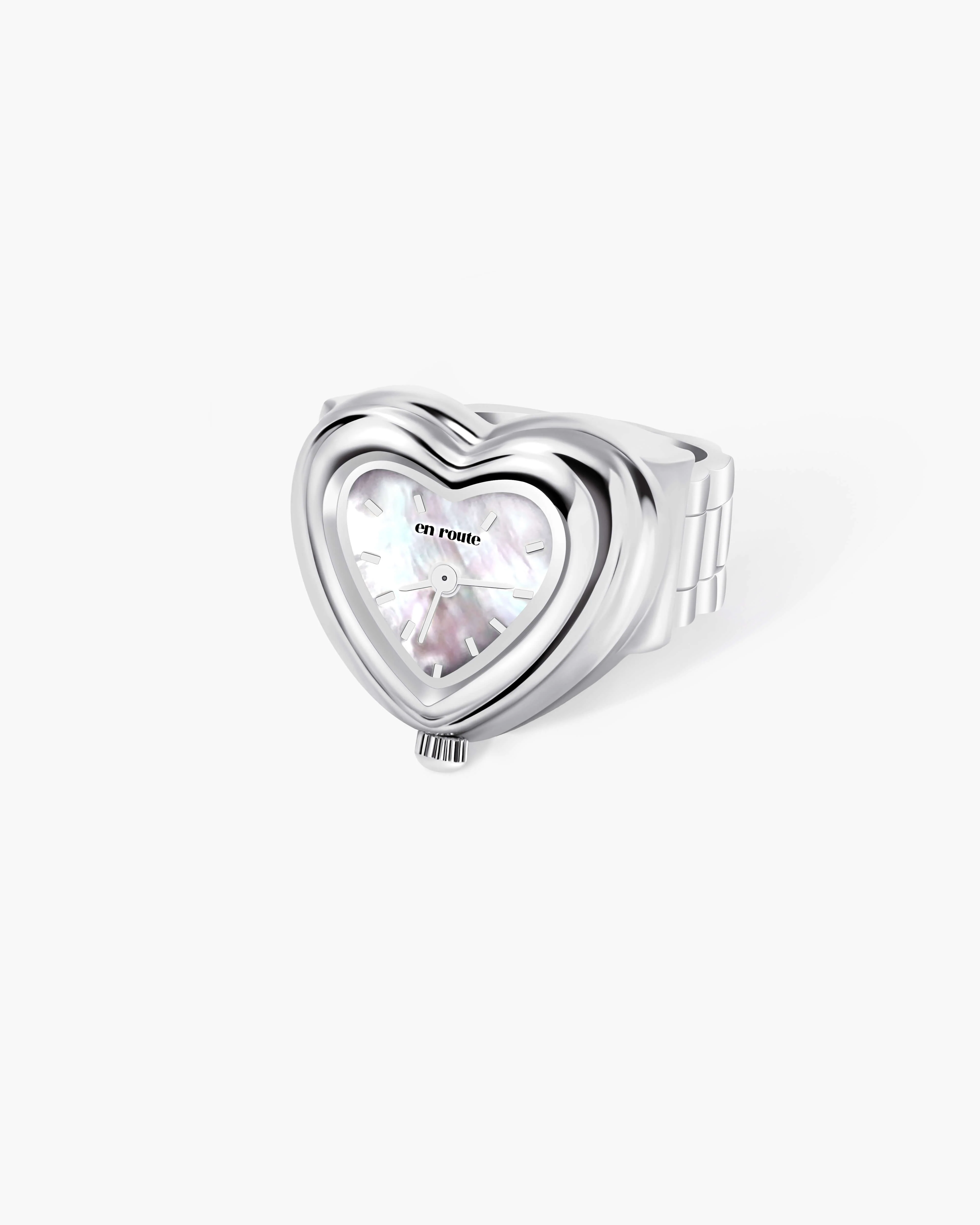 City Heart Watch Ring in Silver