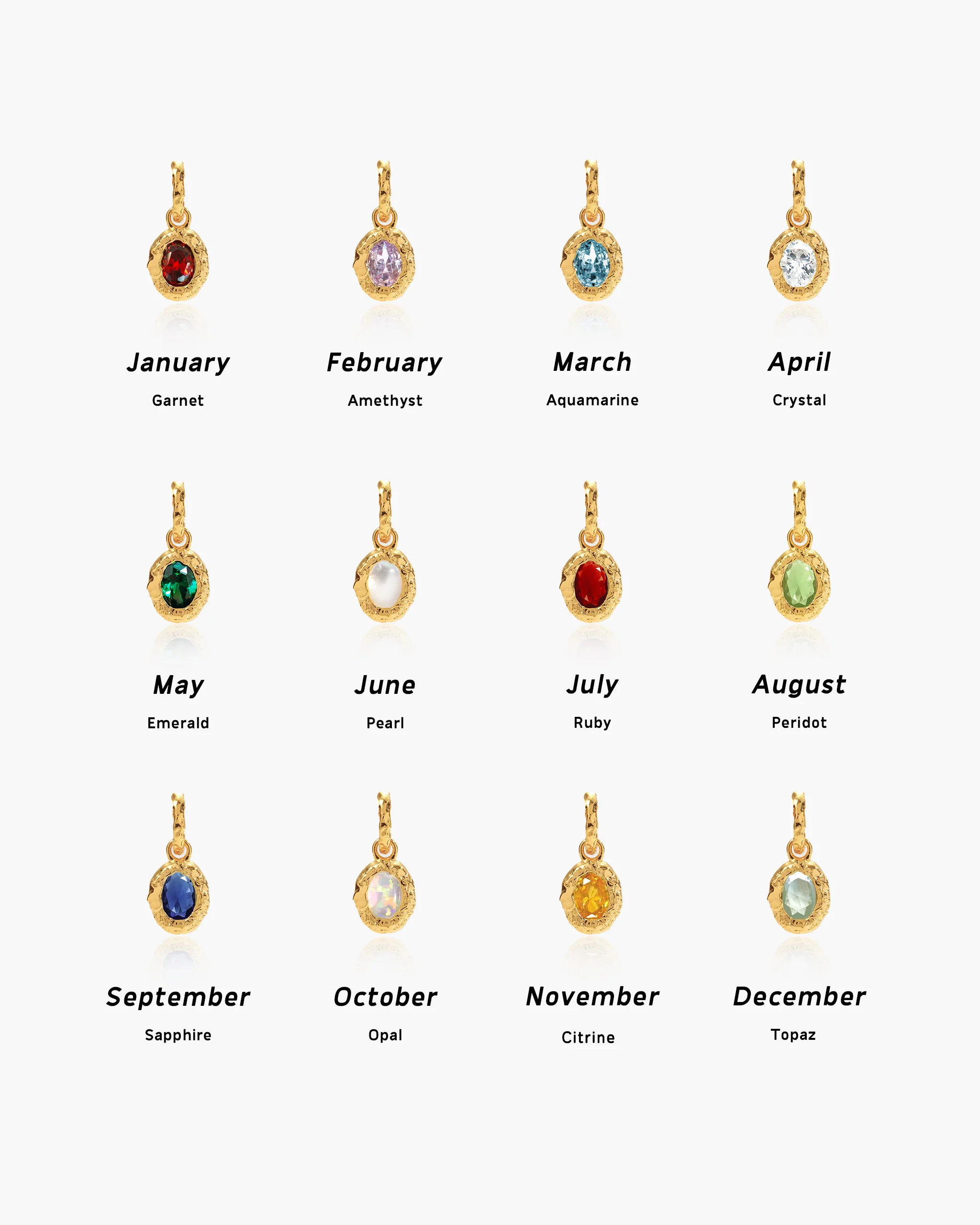Birthstone Earrings in Silver