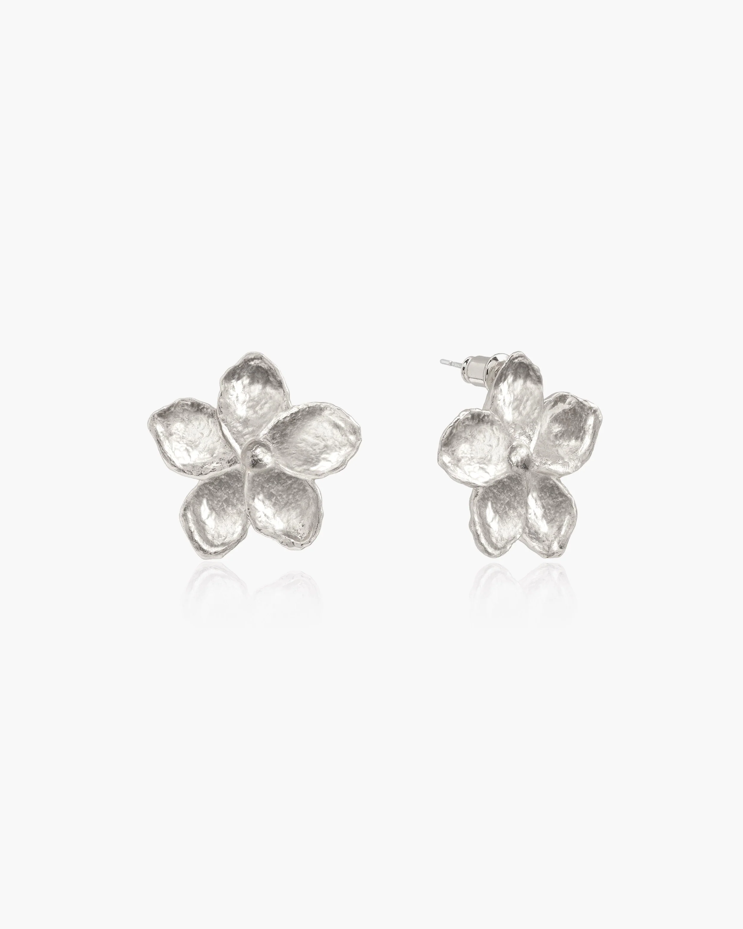 Gold Textured Floral Earrings