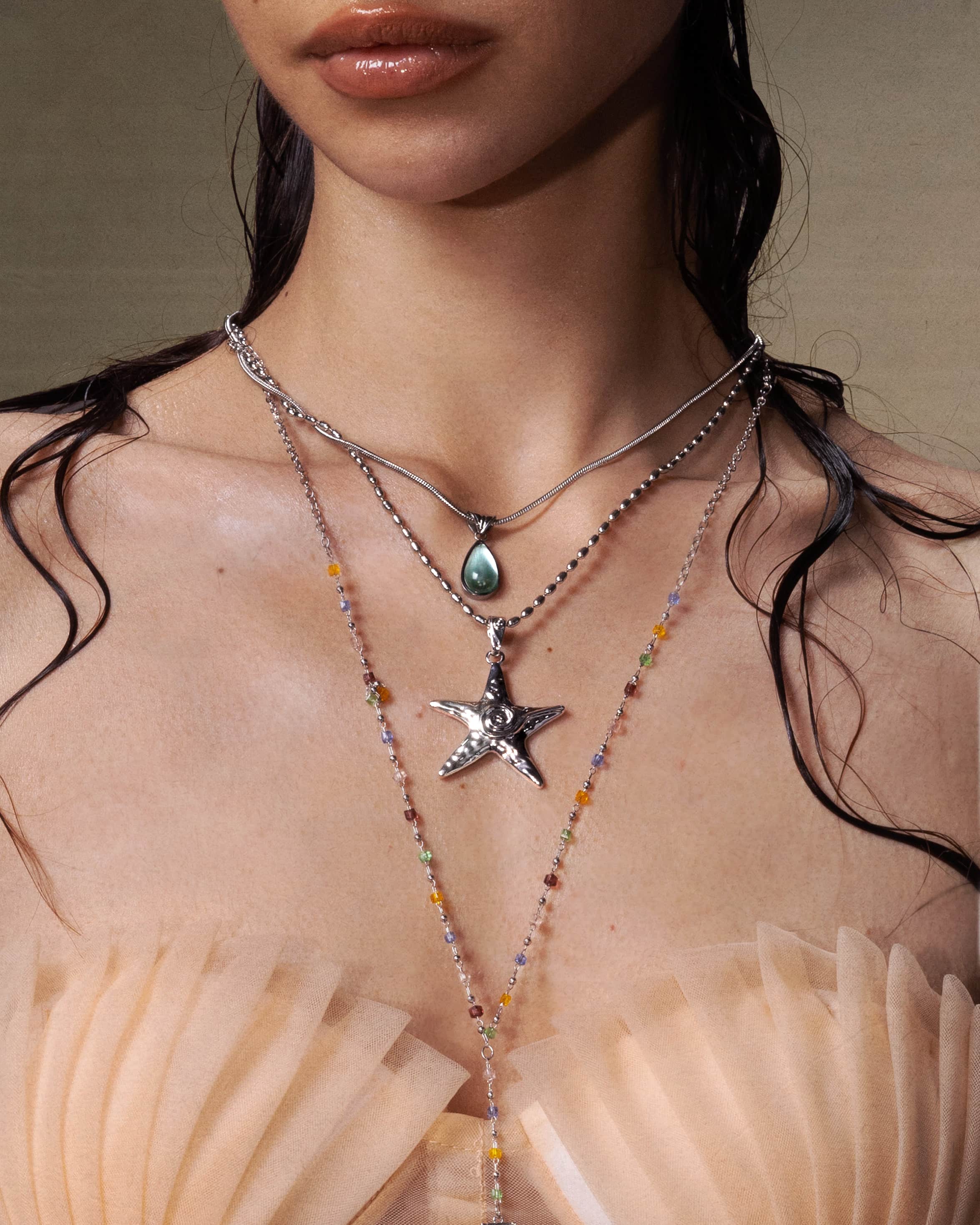 Home 13 Silver Starfish Necklace
