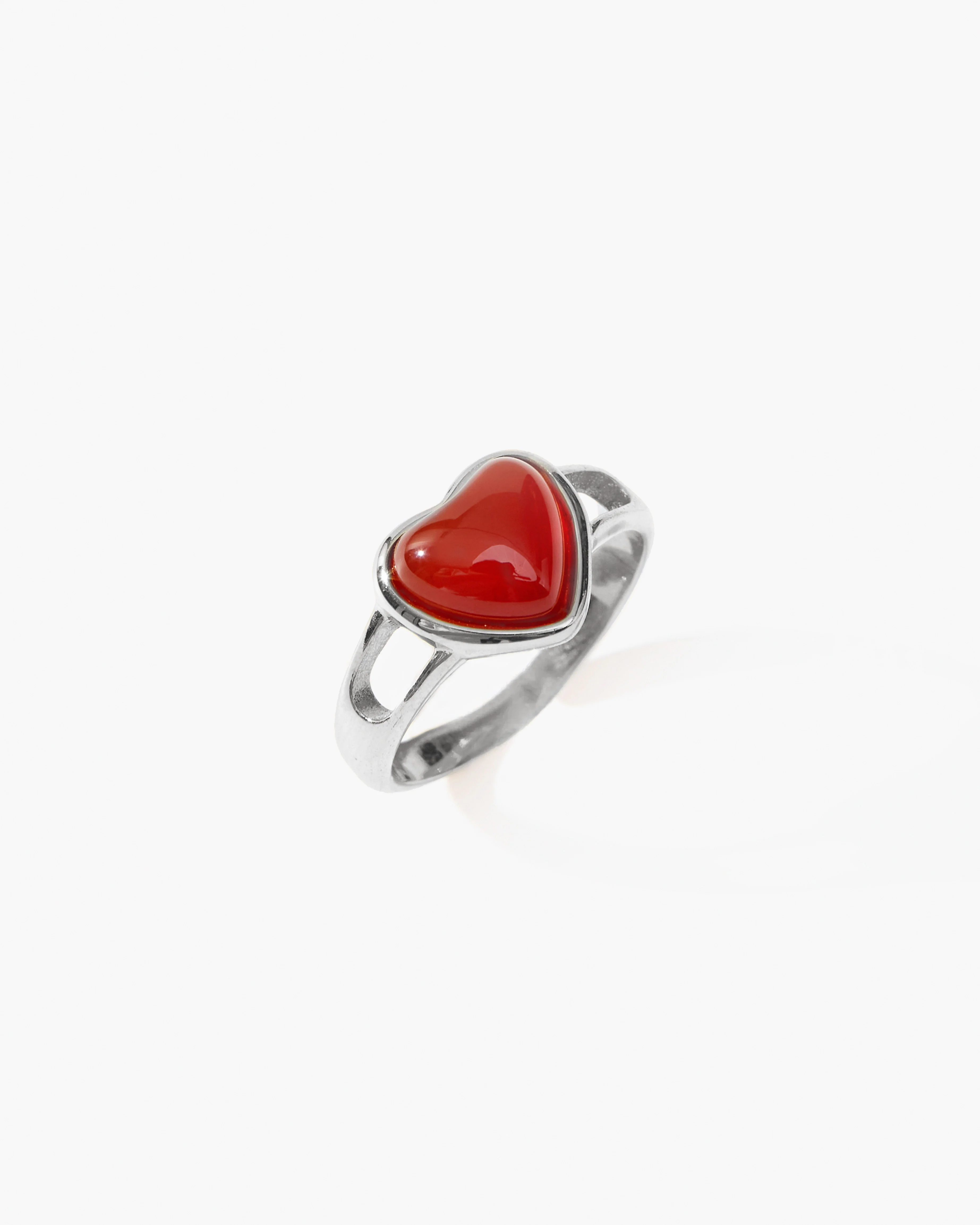 Carnelian Heart Ring in Silver 3 Carnelian Heart Ring in Silver