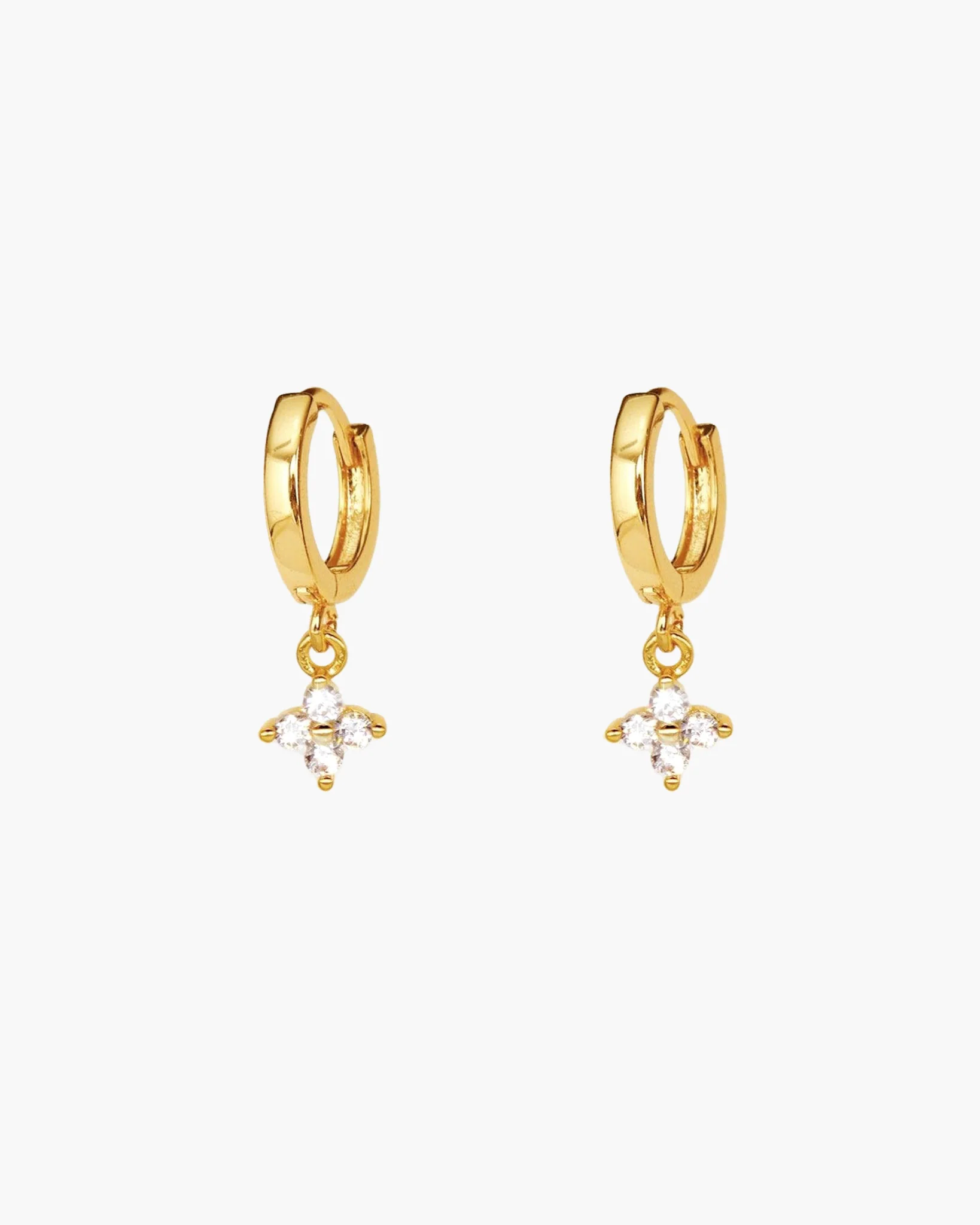 Clover Mini Hoop Earrings in Silver 4 Clover Mini Hoop Earrings in Silver