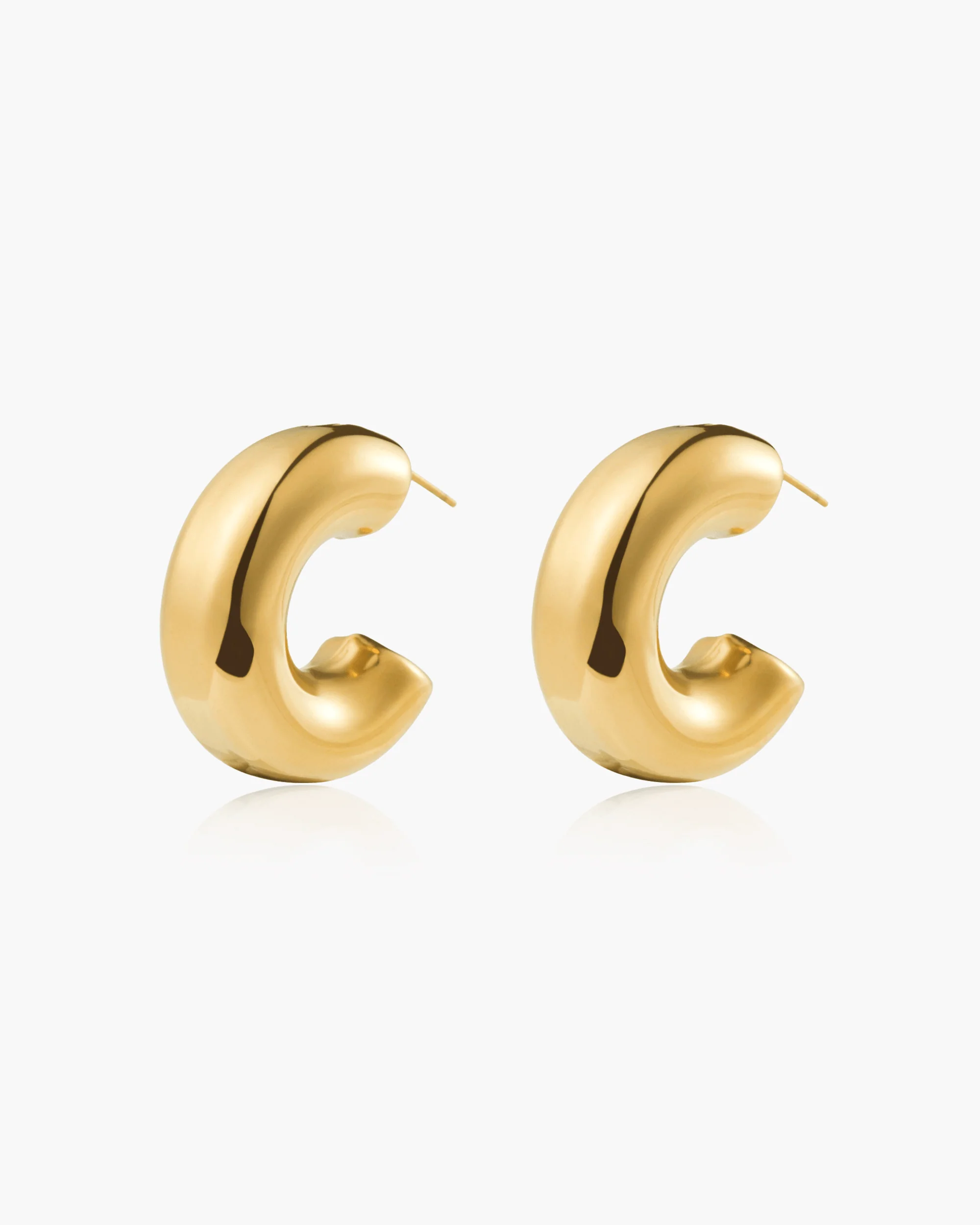 Chunky Hoop Earrings in Silver 3 Chunky Hoop Earrings in Silver